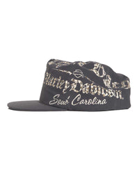 Bossi Vintage Rhinestone Snapback Hat Black