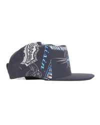 Bossi Vintage Rhinestone Snapback Hat Navy
