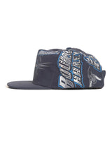 Bossi Vintage Rhinestone Snapback Hat Navy