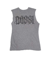 Bossi Vintage Rhinestone Sleeveless Tee Grey