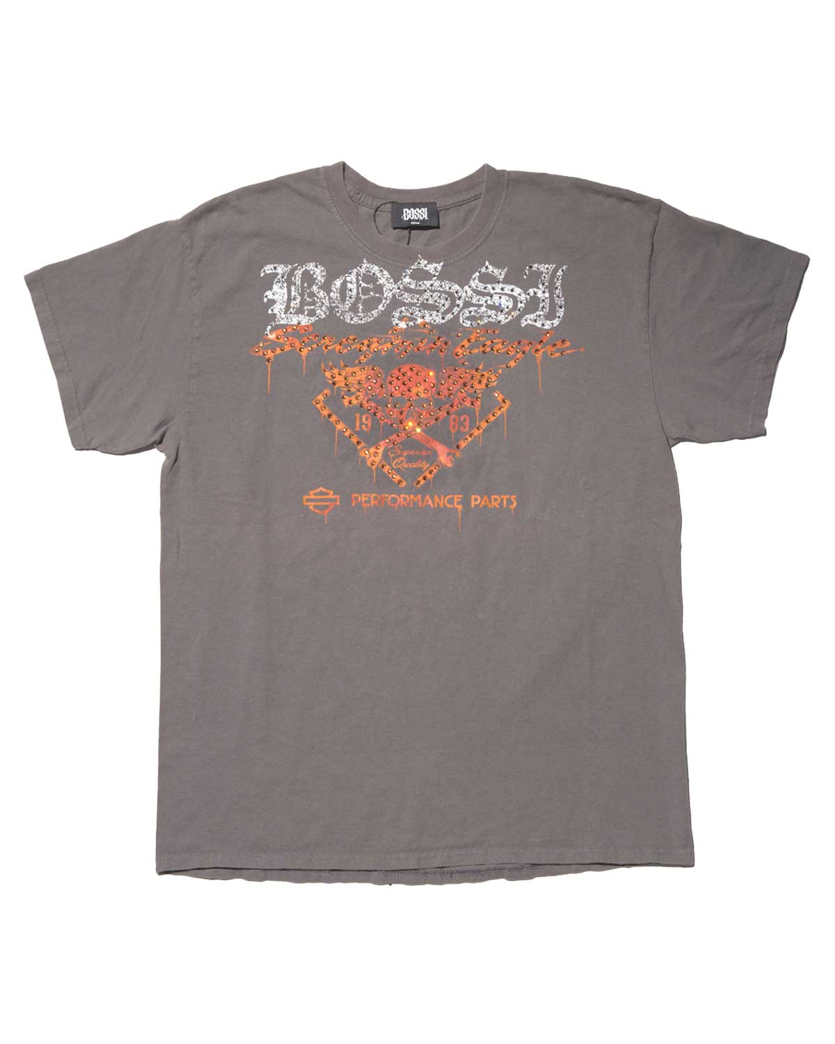 Bossi Vintage Rhinestone Tee Faded Black