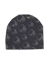 Bossi Vintage Rhinestone Skull Pattern Beanie Black