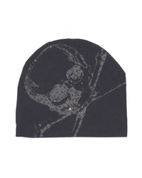 Bossi Vintage Rhinestone Skull & Crossbones Beanie Black