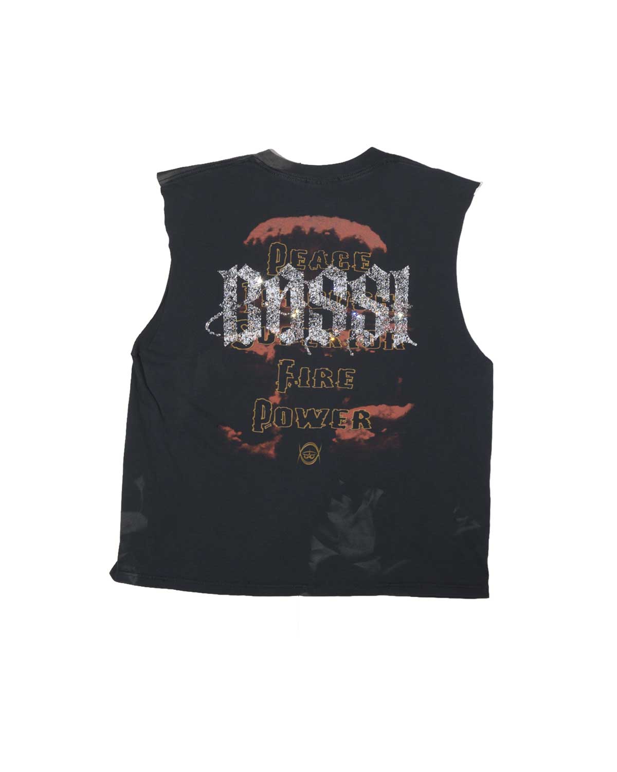 Bossi Vintage Rhinestone Sleeveless Tee Black