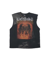 Bossi Vintage Rhinestone Sleeveless Tee Black