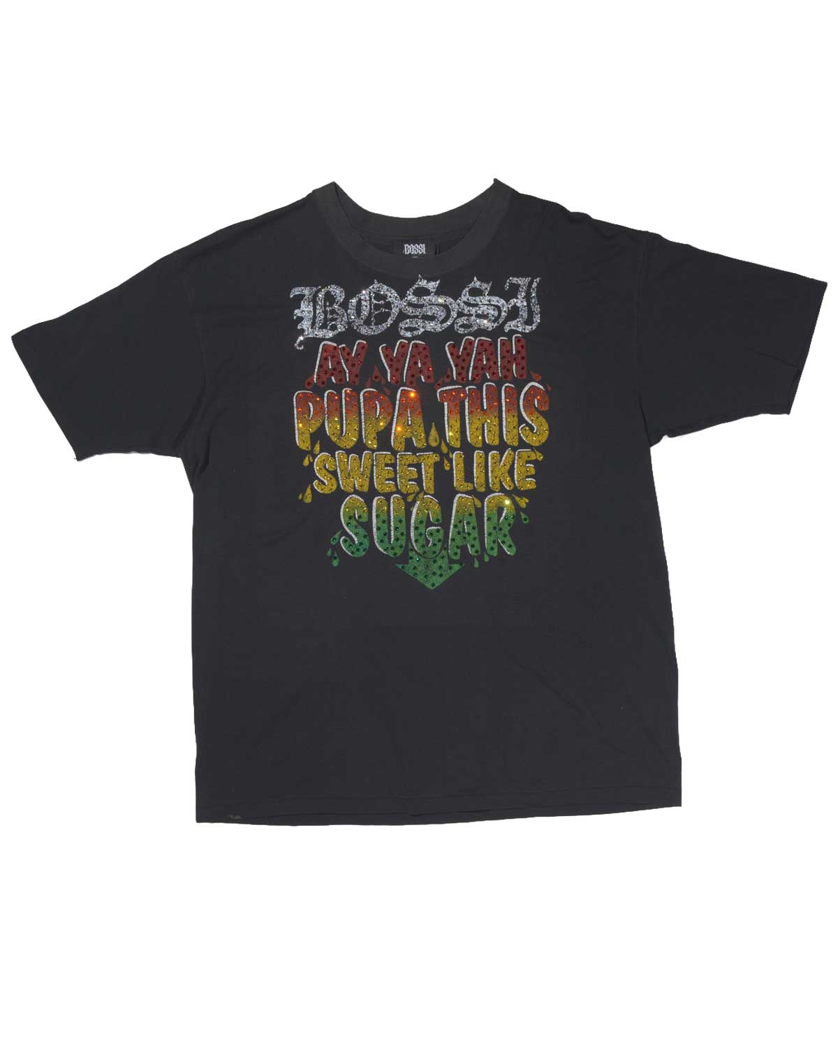 Bossi Vintage Rhinestone Sweet Like Sugar Tee Black