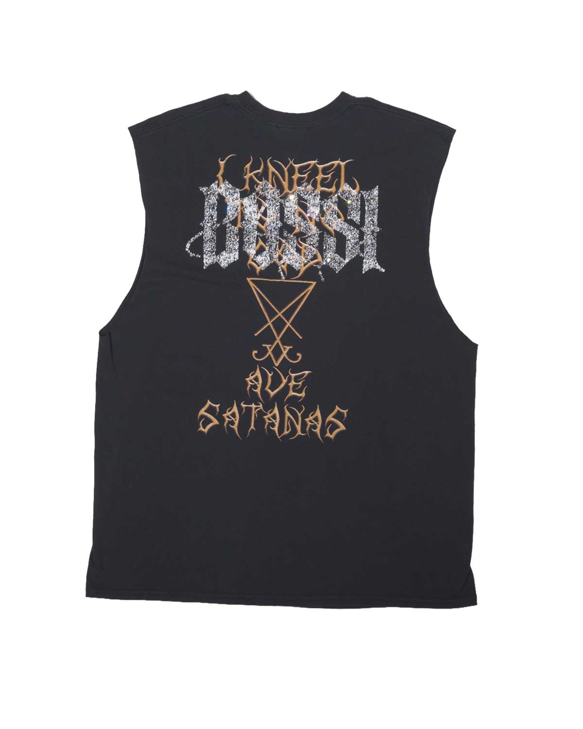 Bossi Vintage Rhinestone Sleeveless Tee Black