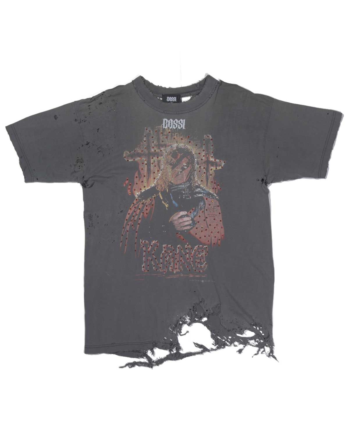 Bossi Vintage Rhinestone Tee Grey – Restock AR