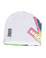 Bossi Vintage Rhinestone Yin and Yang Beanie White
