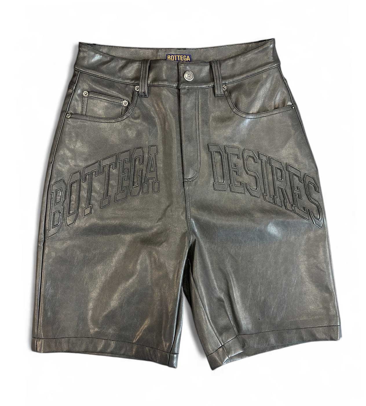 Bottega Desires Leather Shorts Black