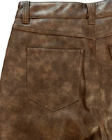Bottega Desires Leather Shorts Brown