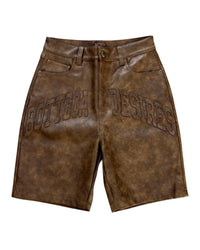 Bottega Desires Leather Shorts Brown