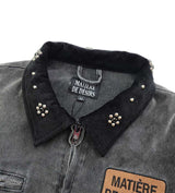 Bottega Desires Cropped Studded Work Jacket Black