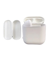 Bravest Studios Airpack Backpack white, front view showing the open case body with the two sculpted earbud forms and the separate lid
