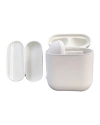 Bravest Studios Airpack Backpack white, front view showing the open case body with the two sculpted earbud forms and the separate lid