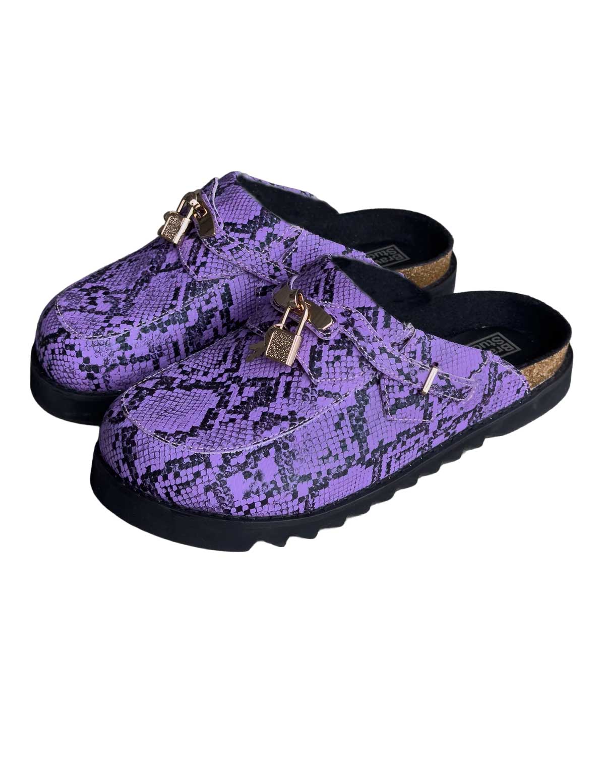 Bravest Studios Bag Clog Snakeskin Purple
