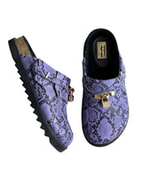 Bravest Studios Bag Clog Snakeskin Purple