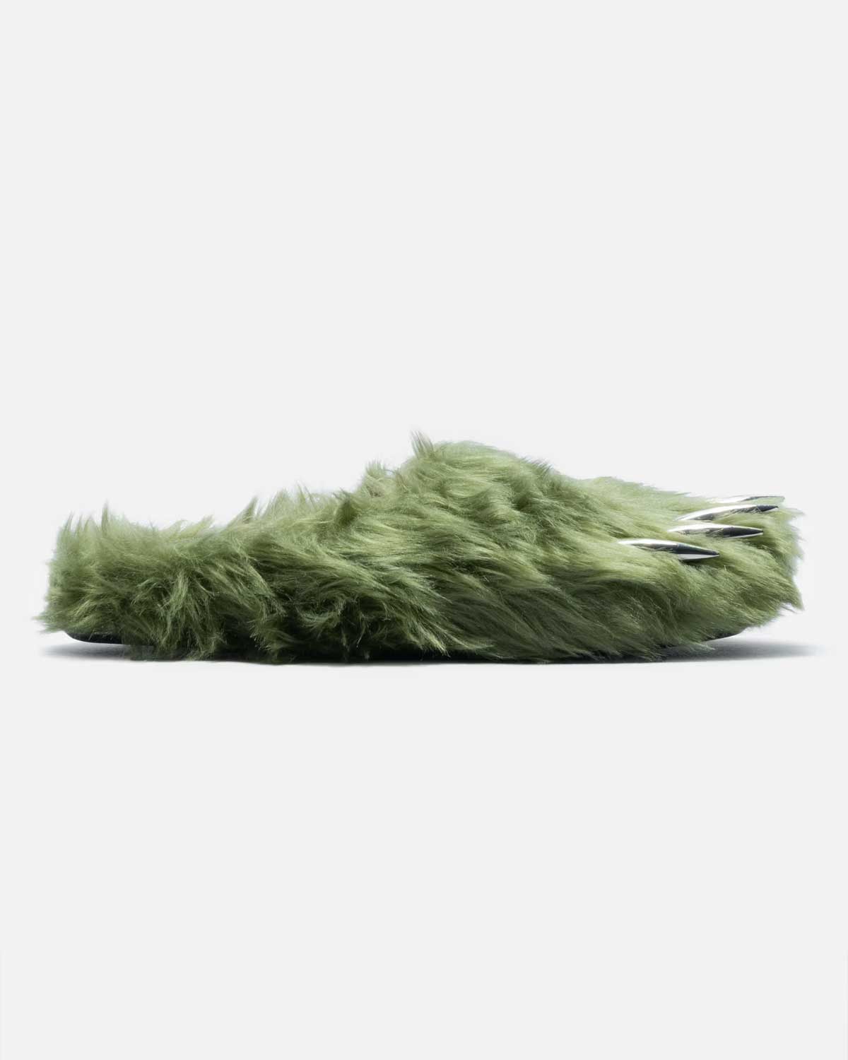 Bravest Studios Bear Claw Mule green with chrome claw detailing, side view