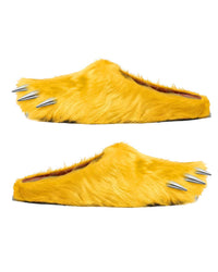 Bravest Studios Bear Claw Mule yellow, both shoes shown in side profile on a low-profile sole