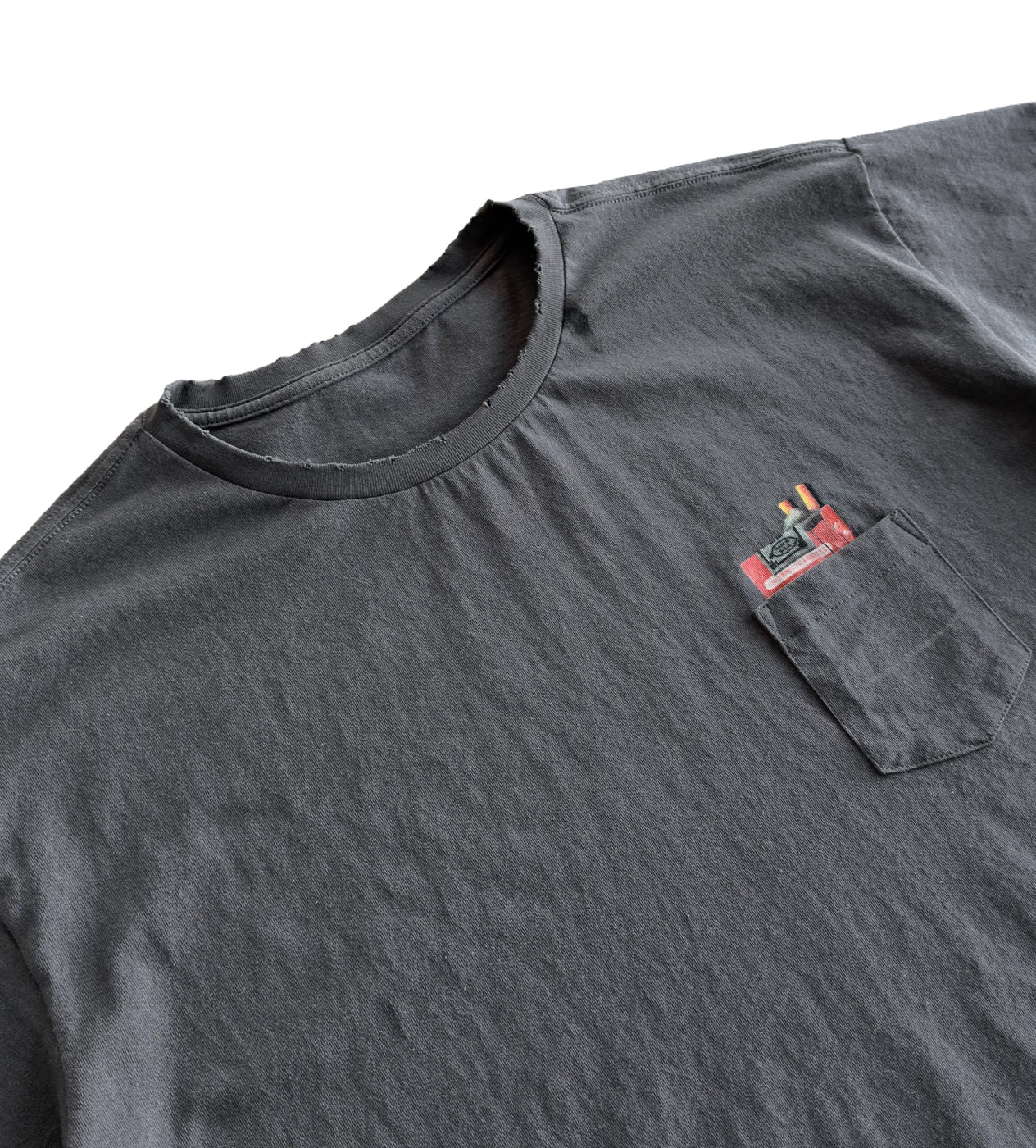 Bravest Studios Carton Vintage Pocket Tee Grey