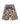 Bravest Studios Chip Camo War Baby Camo Shorts, desert camo cargo shorts with a blue graffiti script across the front, front view
