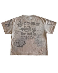 Bravest Studios Covenant Tee Grey, back view with Jesus is the way, the truth and the life in gothic script