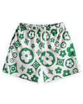 Bravest Studios Cream Flower Shorts Green