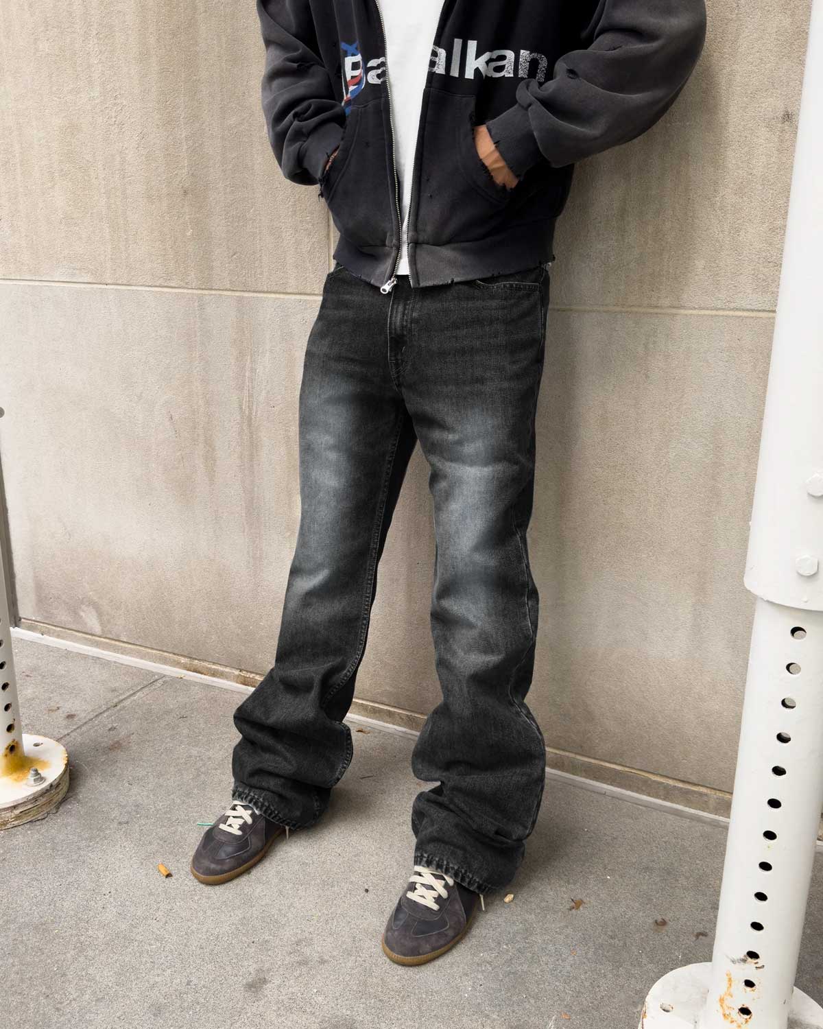 Bravest Studios Flare Denim Pants Black