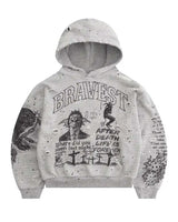 Bravest Studios Grey Sketch Vintage Hoodie