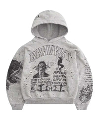 Bravest Studios Grey Sketch Vintage Hoodie
