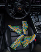 Bravest Studios Kross Kountry Runner Brazil, two pairs arranged on the seat of a Porsche interior