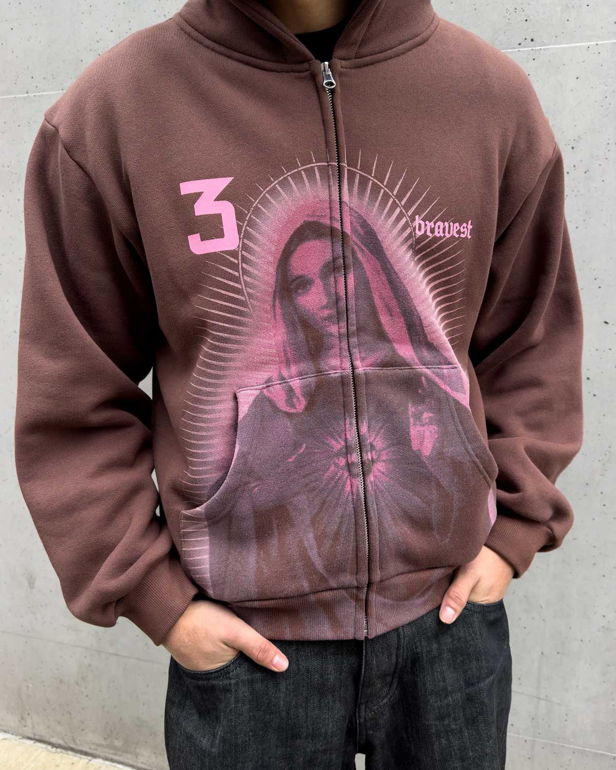 Bravest Studios Mary Zip Up Hoodie Brown (UPGRADED) – Restock AR