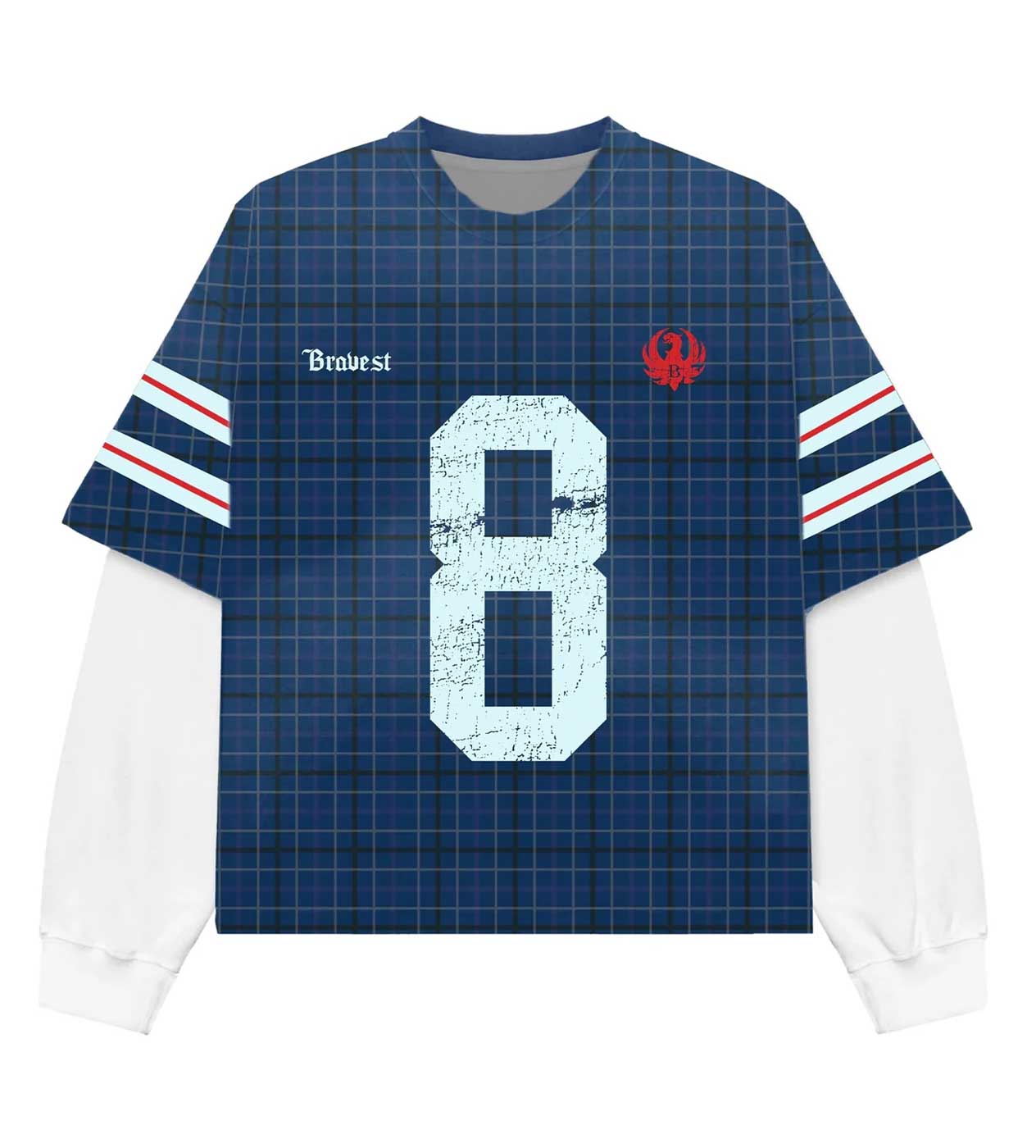 Bravest Studios Number 8 Green Plaid Thermal Tee – Restock AR