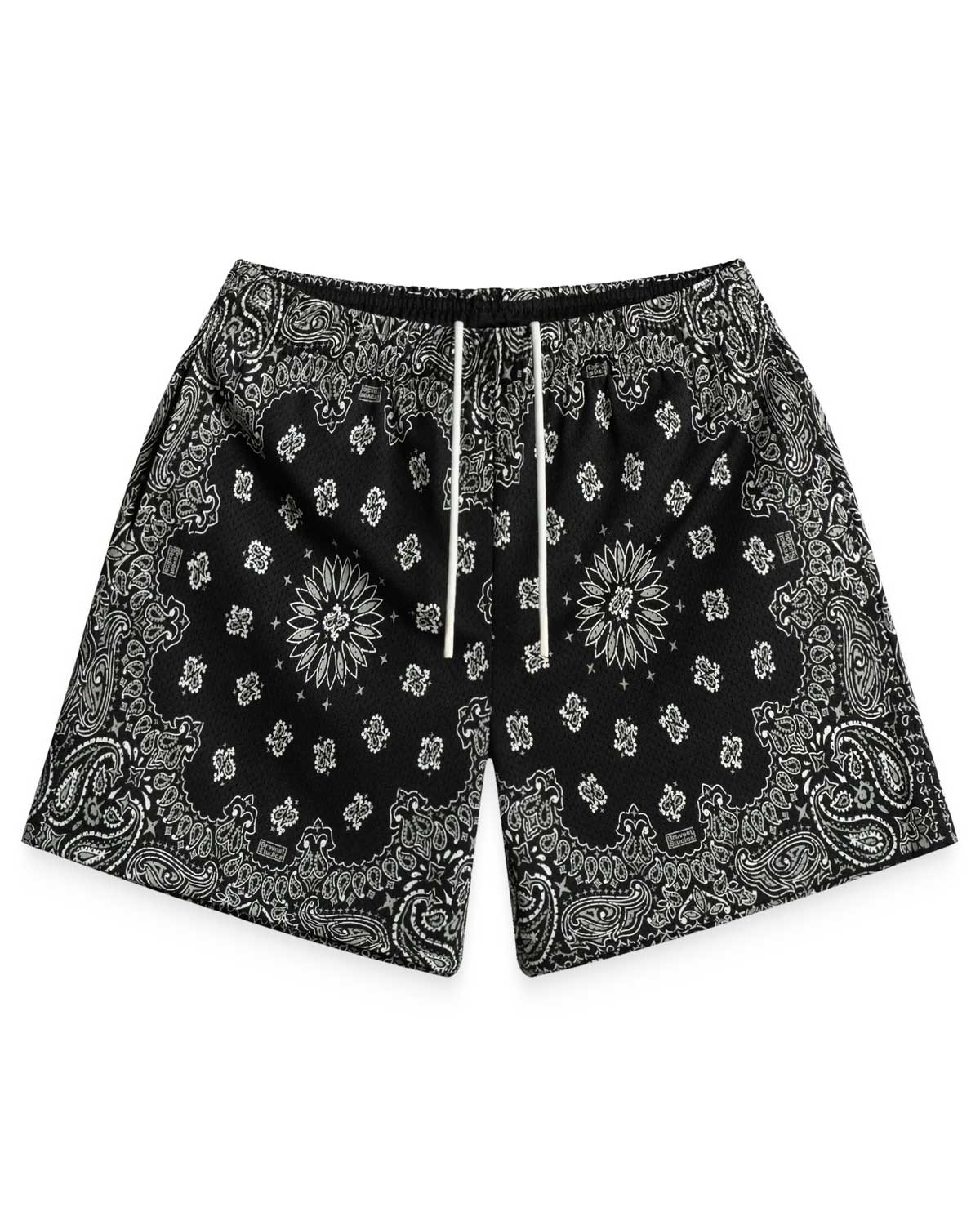 Bravest Studios Screen Printed Paisley Two Tone Shorts Black