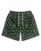 Bravest Studios Screen Printed Paisley Two Tone Shorts Green