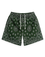 Bravest Studios Screen Printed Paisley Two Tone Shorts Green