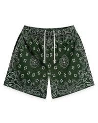 Bravest Studios Screen Printed Paisley Two Tone Shorts Green
