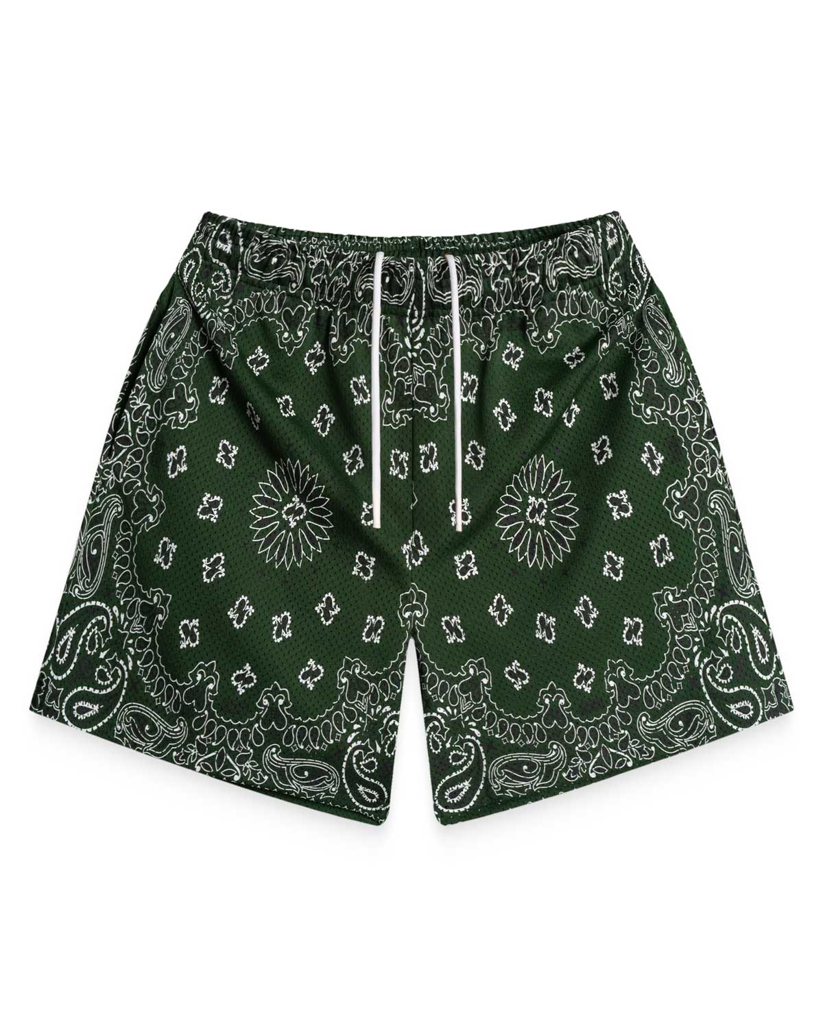 Bravest Studios Screen Printed Paisley Two Tone Shorts Green