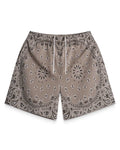 Bravest Studios Screen Printed Paisley Two Tone Shorts Khaki