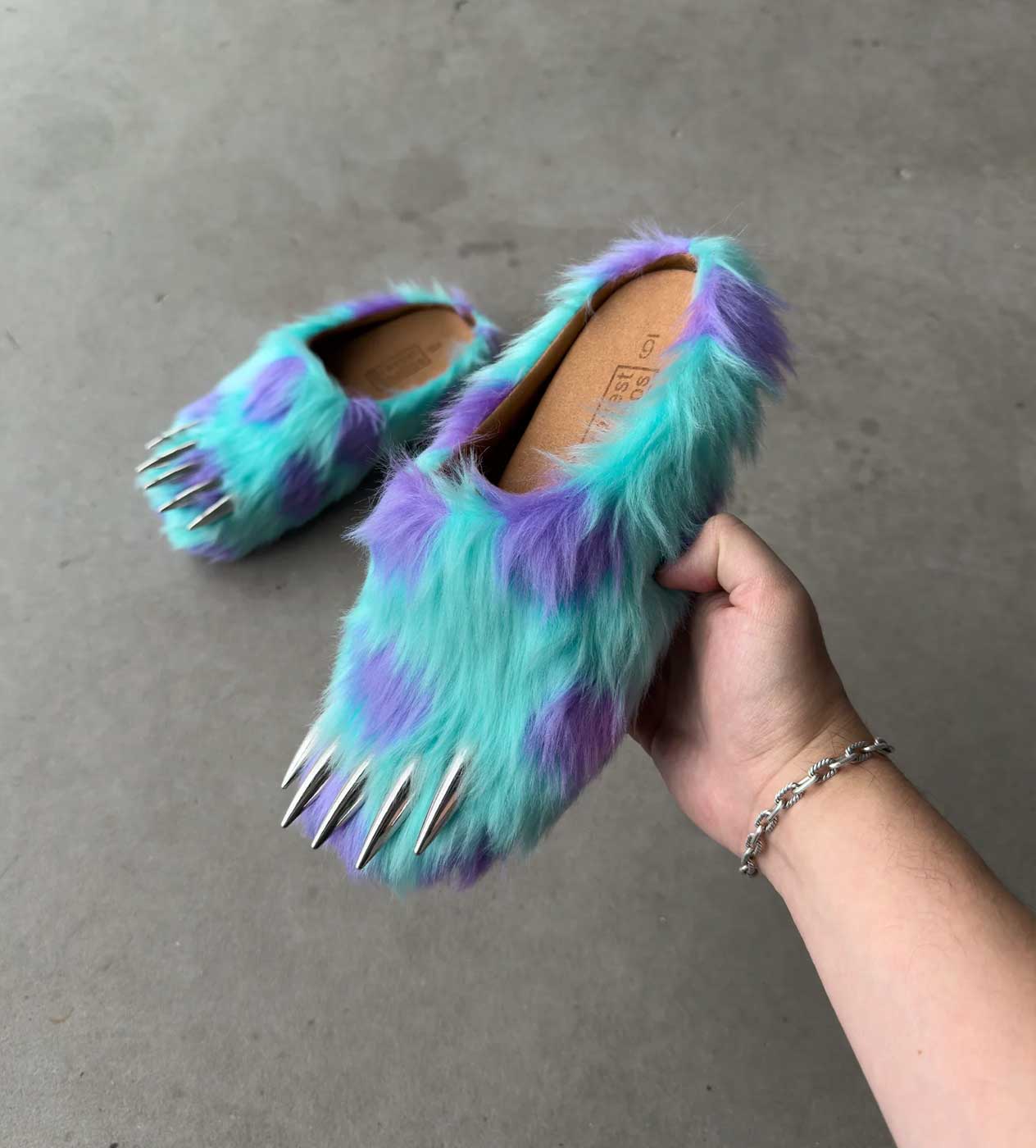 unsent studio monstera mules Bravest Studios Monster Spot Bear Claw Mule Teal 15