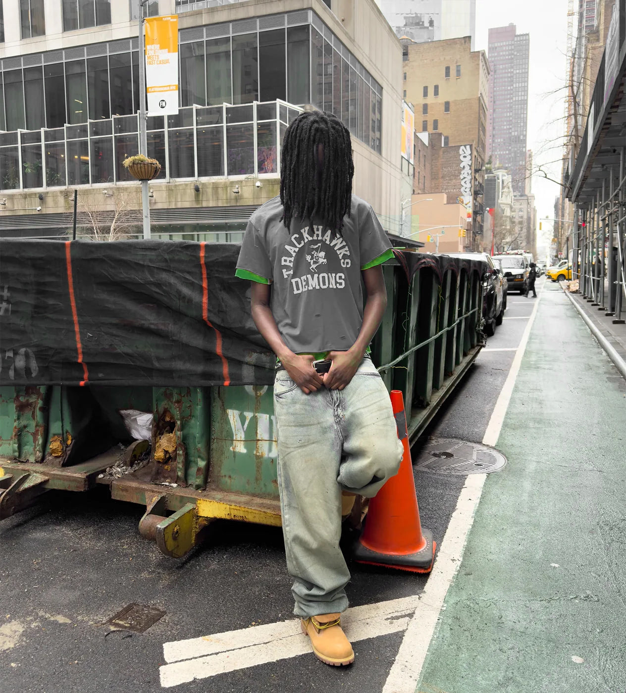 Bravest Studios Trackhawk Double Layer Tee Grey/Green – Restock AR
