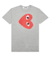 CDG Heather Grey Red Rotate Heart T-Shirt