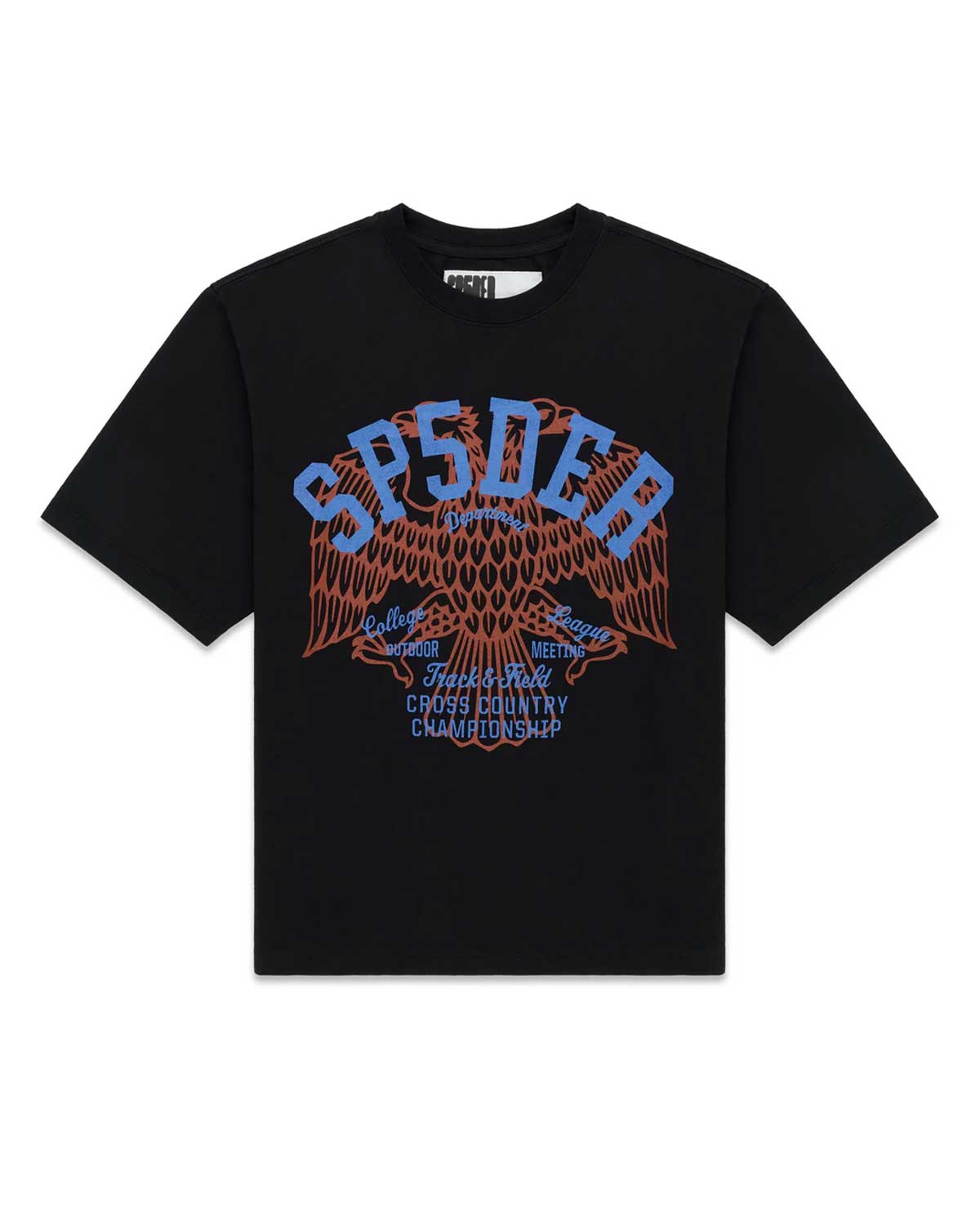 Sp5der Champions league Slub Tee Black/Blue