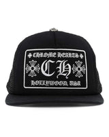 Chrome Hearts Black Hollywood Trucker Cap