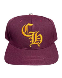 Chrome Hearts CH Baseball Hat Maroon/Gold