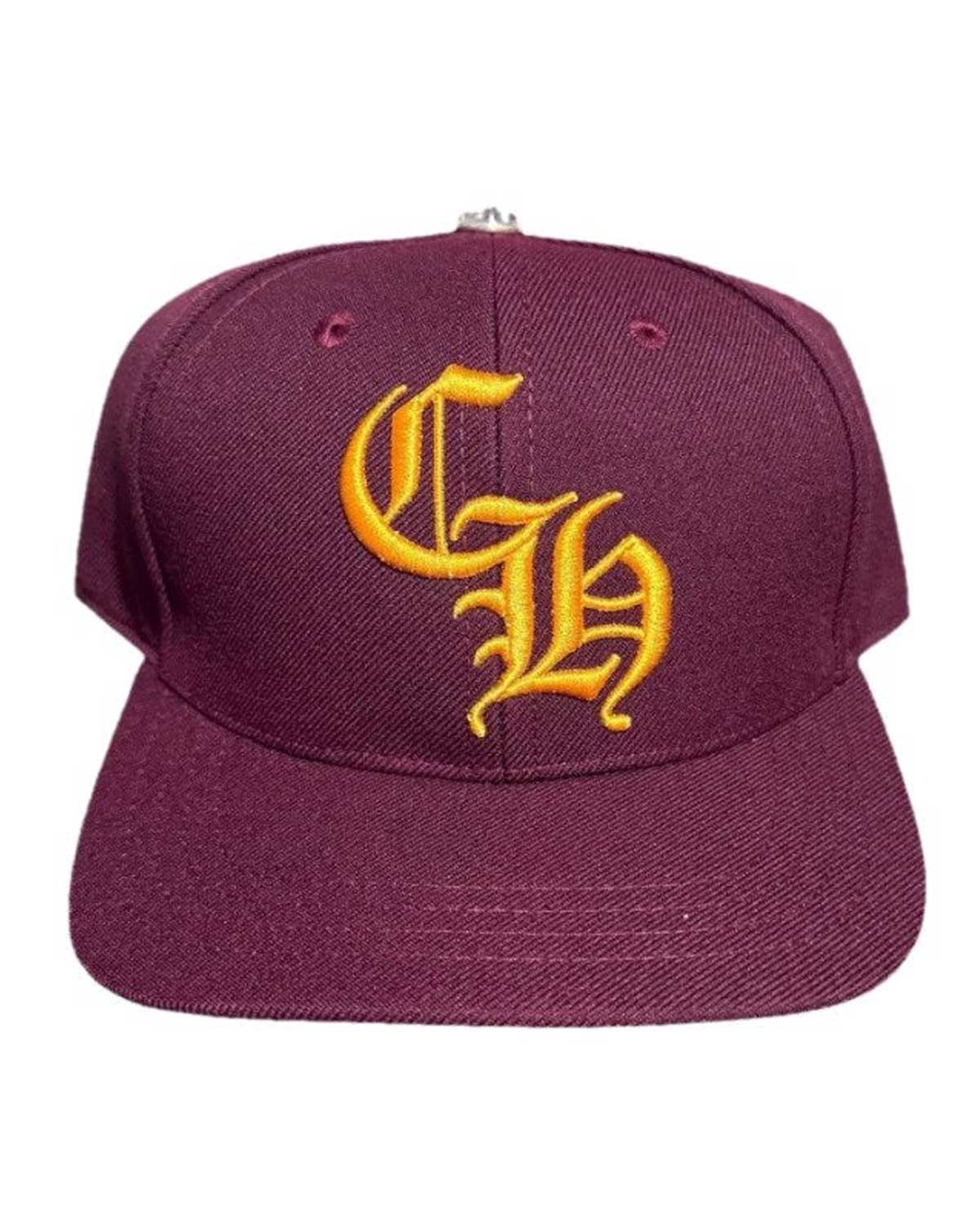 Chrome Hearts CH Baseball Hat Maroon/Gold