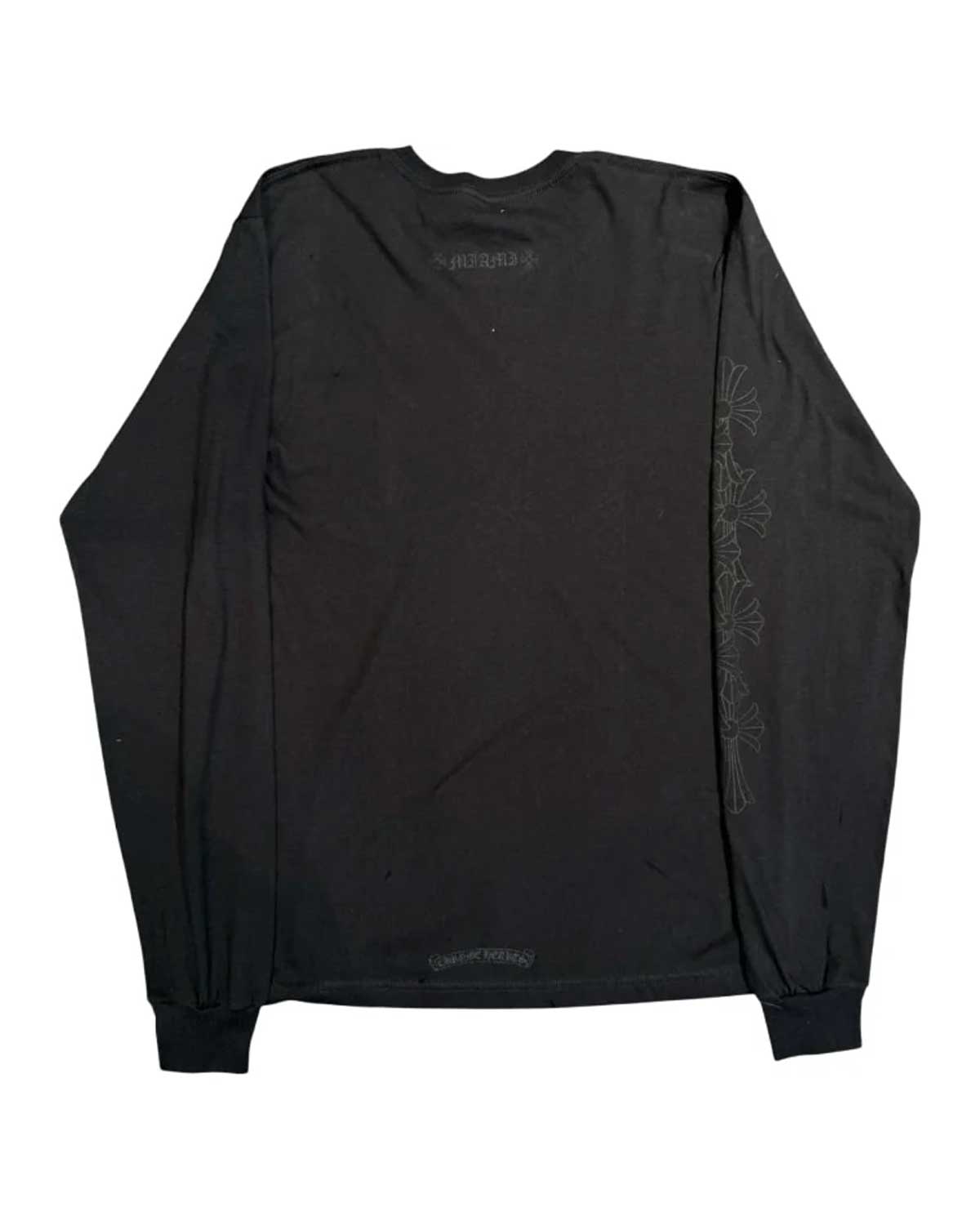 Chrome Hearts Cemetery Vertical Logo L/S Tee Black *Miami