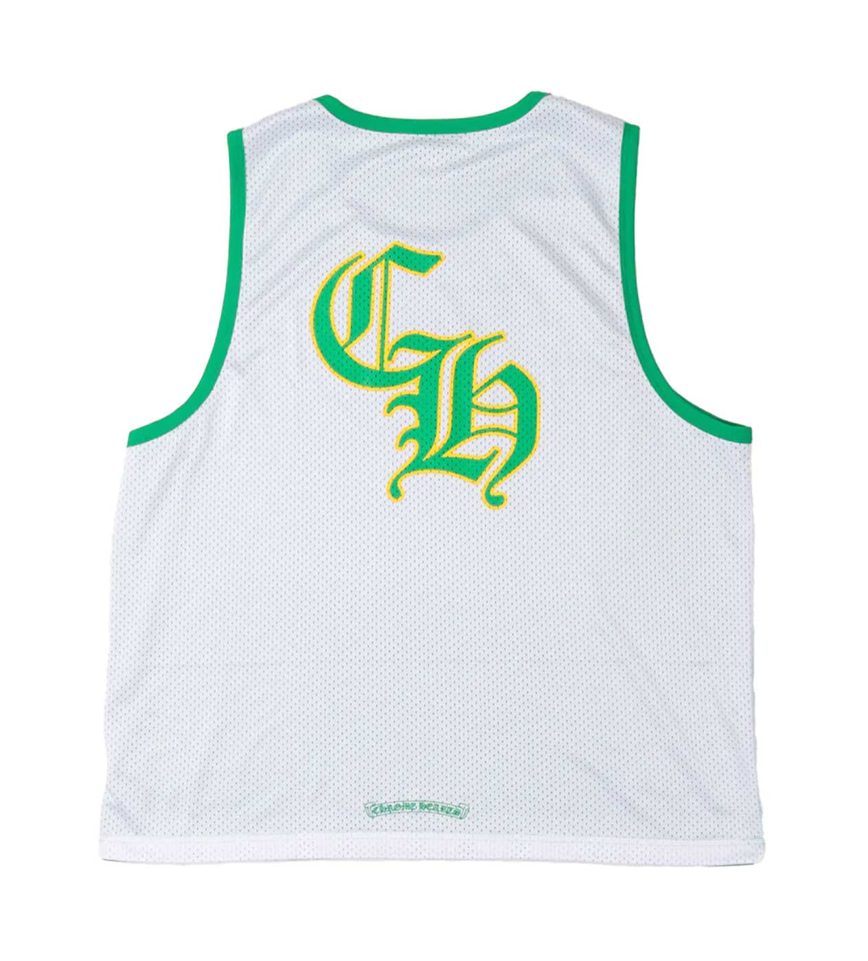 Chrome Hearts Green Reversible Mesh Basketball Jersey front inside