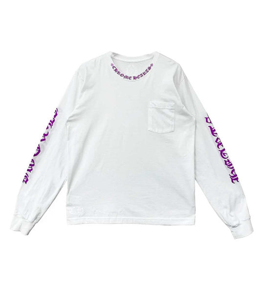 Chrome Hearts Neck Logo Pocket L/S Tee White/Purple – Restock AR