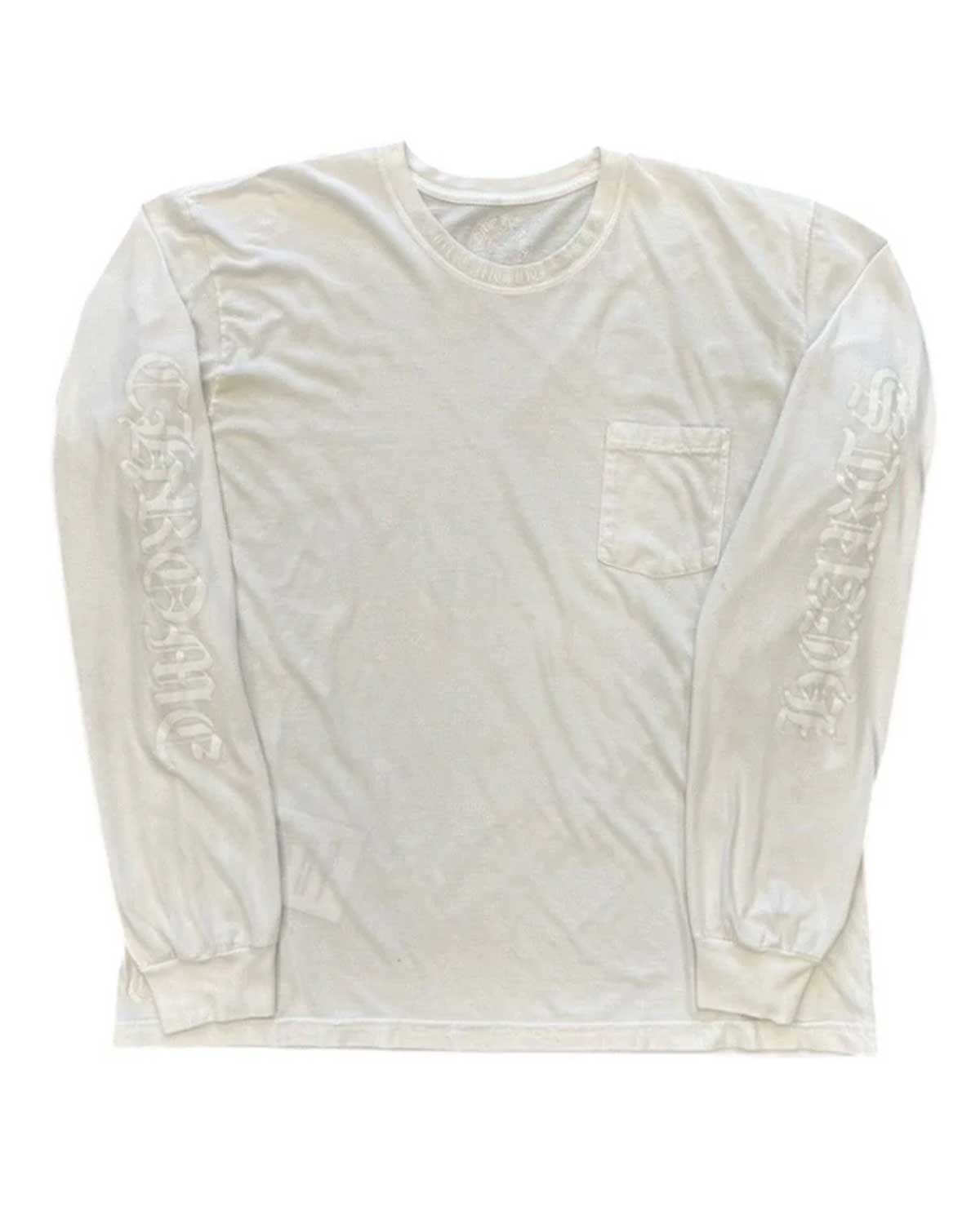 Chrome Hearts Neck Logo Pocket L/S Tee White